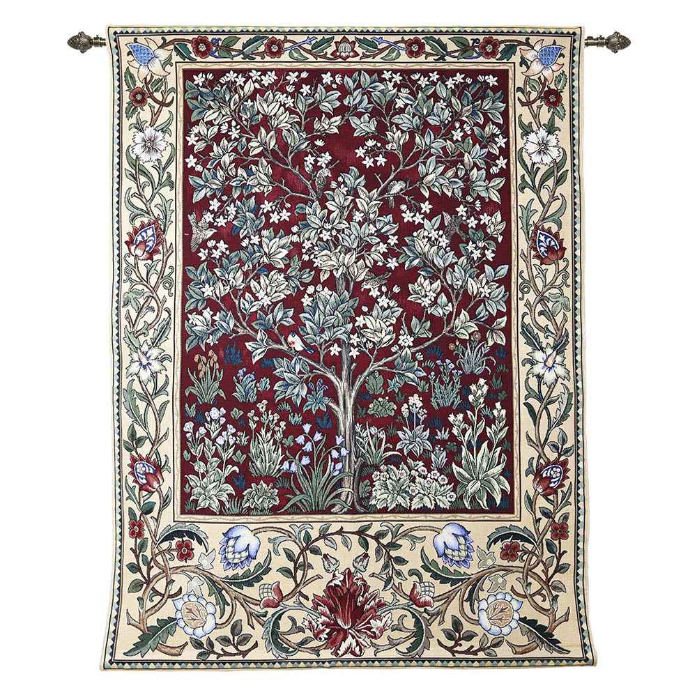 William Morris Tree of Life Red - Wall Hanging in 3 sizes